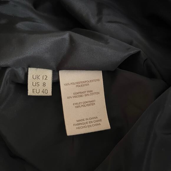 Orla Kiely Black Embroidered Grid Mesh Sleeveless Knee Length Dress Size 8 - Picture 12 of 12